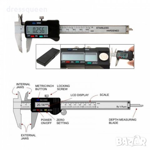 0116 Дигитален шублер, снимка 7 - Шублери - 37402554