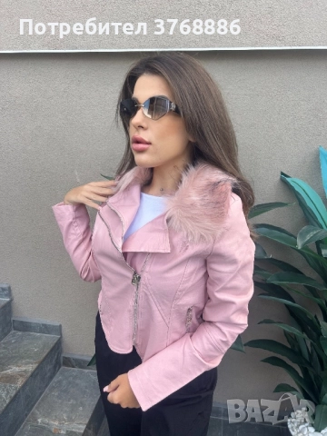 Кожено яке с пух, снимка 2 - Якета - 51769222