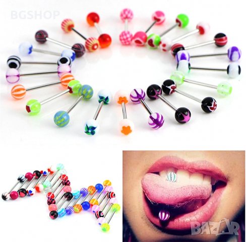 Пиърсинг обеци за език