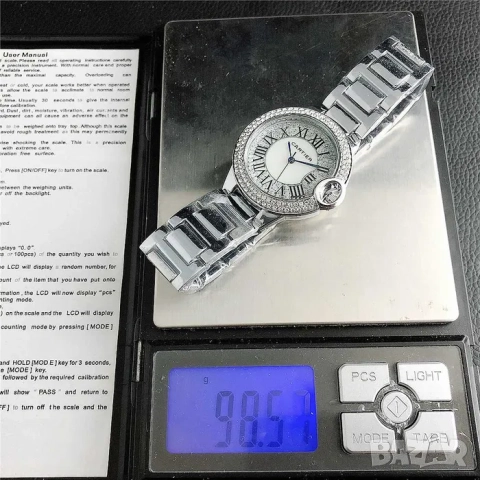 Луксозен дамски ръчен часовник CARTIER. Ръчен водоустойчив часовник, снимка 4 - Дамски - 52220875