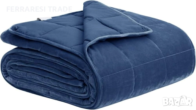Тежко одеало / Утежнено одеяло син цвят  150 x 200 cm 11 kg , снимка 2 - Олекотени завивки и одеяла - 52549177