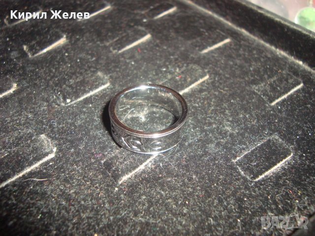 БЛЕСТЯЩ от БЛАГОРОДНА НЕРЪЖДАЕМА СТОМАНА КРАСИВ МОДЕН ПРЪСТЕН ТИП ХАЛКА 6955, снимка 2 - Пръстени - 32318663