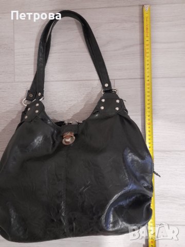 Черна чанта от естествена кожа, снимка 11 - Чанти - 43060155