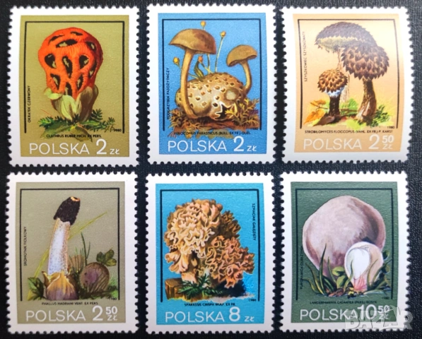 Полша, 1980 г. - лот от марки на тема коне, история, космос, личности, гъби, кораби, билки и др., снимка 8 - Филателия - 53298803