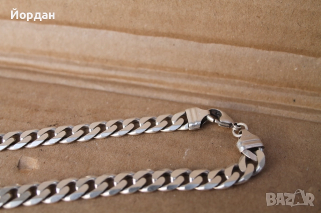 Мъжки сребърен ланец/синджир, снимка 5 - Колиета, медальони, синджири - 52496055