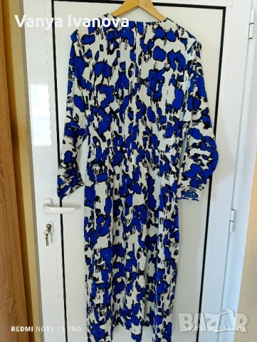 H&amp;M рокля в бяло синьо и черно ХЛ размер , снимка 5 - Рокли - 51362936