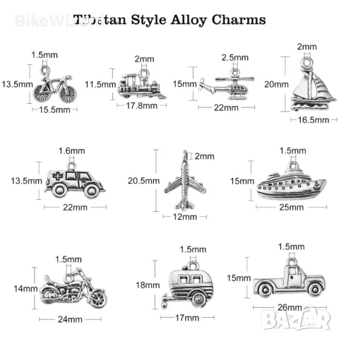 DanLingJewelry 100 бр. 10 стила тибетски стил Висулки НОВИ, снимка 2 - Други - 48541658