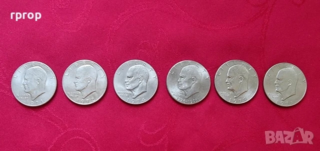 Оригинална монета. САЩ. Долар. Един Американски долар .6 бройки различни години., снимка 4 - Нумизматика и бонистика - 47963131