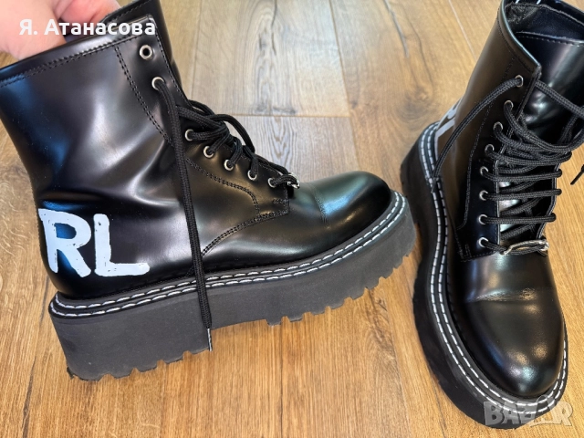 Кожени боти - Karl Lagerfeld - 39 номер, снимка 5 - Дамски боти - 52955255