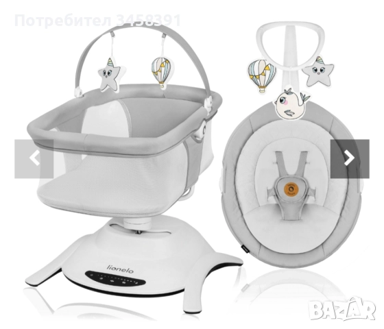 Lionelo Електрическа люлка и шезлонг Bella Set Grey Concrete, снимка 1
