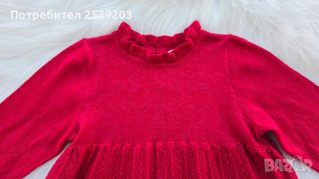 Детска Коледна рокля H&M 12-18 месеца, снимка 3 - Бебешки рокли - 52232375