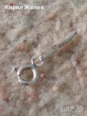 Сребърна карабинка закопчалка 47377, снимка 5 - Колиета, медальони, синджири - 52339277