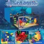 Нов Аквариум LEGO тип комплект с животни + LED светлина 8 в 1 играчка, снимка 4