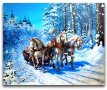 Диамантен гоблен "Зимна приказка", снимка 1 - Гоблени - 32329959