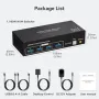 Нов Двоен Монитор КВМ Суич 4K Резолюция USB 3.0, снимка 3