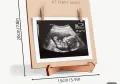 Дървена рамка за бебе - снимка на ултразвук фото + място за имена дата, снимка 2