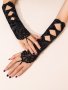 Елегантни черни ръкавици, Черни дантелени ръкавици, Дантелени ръкавици, снимка 1