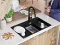 Черна гранитна кухненска мивка Сидни 780-60 Ergo Multilevel 780х500, снимка 3