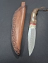 Компактен ловен нож CLRERN,дамаска стомана,фултанг с кожена кания ,LN433, снимка 5