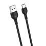 Кабел USB - USB-C, XO NB200 2.1A 1м в кутия, Черен , снимка 1