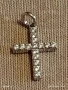 Сребърен медальон кръст с инкрустирани кристали ювелирна изработка 52357, снимка 6