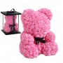 Мече от рози в кутия , 25 см, червен цвят , снимка 3
