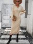 Модна дамска плетена рокля с копчета с темперамент, 3цвята - 023, снимка 8