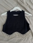 Zara crop top със сребристи камъчета, снимка 1