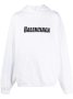 BALENCIAGA White Ripped Caps Logo Oversized Мъжко / Дамско Горнище тип Суичър size XS (M / L), снимка 2