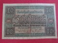 Райх банкнота 10 марки 1920г. Германия перфектна за колекционери 28265, снимка 5