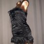 М/L Черна ,еластична сатенена къса рокля, снимка 7
