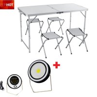Къмпинг маса с 4 стола + подарък соларна лампа, снимка 2 - Градински мебели, декорация  - 40503293
