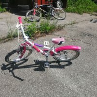 Детски велосипед  колело 18 цола лилав розова рамка Изпращам с куриер и опция преглед и тест , снимка 4 - Велосипеди - 36951552
