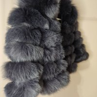 Палто от естествен косъм в тъмно син цвят, снимка 11 - Якета - 38721395