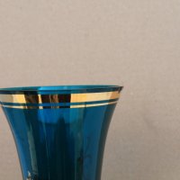 Ваза Бохемия синьо стъкло, снимка 9 - Други ценни предмети - 40566319