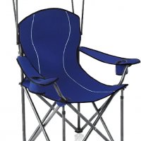 Сгъваем къмпинг стол със сенник и с чанта за съхранение E01CC-502 NAVY BLUE, снимка 1 - Къмпинг мебели - 35095430