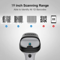 Inateck Bluetooth баркод скенер обхват 35м. / 15 дни  автоматично бързо и прецизно сканиране, снимка 5 - Друго търговско оборудване - 43822390