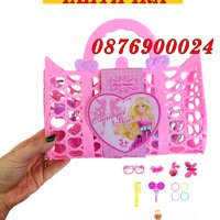 ПРОМО! Детска фризьорска чанта с аксесоари Детска играчка розова чантичка, снимка 2 - Кукли - 43075581