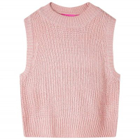 Детски пуловер елек, плетен, светлорозов, 140(SKU:14513, снимка 1 - Други - 44896424