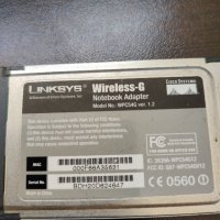 Безжичен адаптер Linksys WPC54G CardBus за лаптоп, 54Mbps , снимка 4 - Мрежови адаптери - 39222351