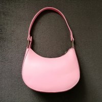 Малка дамска кожена чанта за рамо в розов цвят, снимка 9 - Чанти - 43733574