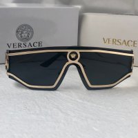 Versace 2023 дамски мъжки слънчеви очила маска черни кафяви прочрачни, снимка 11 - Слънчеви и диоптрични очила - 39842328