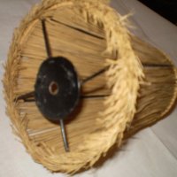 Винтидж стар абажур, ръчно изплетен от слама, снимка 2 - Други ценни предмети - 42968969