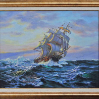"С мечти в платната", морски пейзаж, картина, снимка 18 - Картини - 32549743