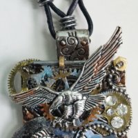 Уникален подарък колие медальон висулка стил steampunk, снимка 4 - Колиета, медальони, синджири - 35570949