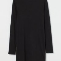 Дамска черна плътна рокля Н&М , снимка 1 - Рокли - 43335808