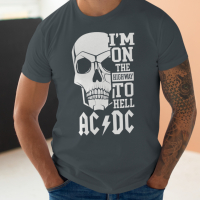 Тениска с декоративен печат - AcDc I'M On The Hell, снимка 2 - Тениски - 44874562