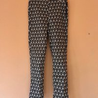 H&M Дамски панталон с черно бял принт 38 размер, снимка 1 - Панталони - 43700446