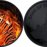 PANTHERA TIGRIS Горящ тигър 1 унция сребърна монета 500 Кипа Лао Лаос 2022 г.

, снимка 3 - Нумизматика и бонистика - 43422338