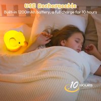 9-цветна силиконова нощна лампа за детска стая с дистанционно и таймер, снимка 6 - Детски нощни лампи - 43302242